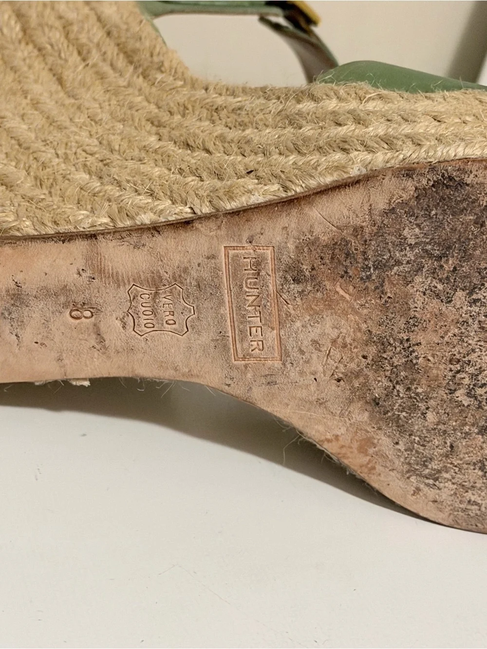 Hunter Olive Green Espadrille Wedge Sandals